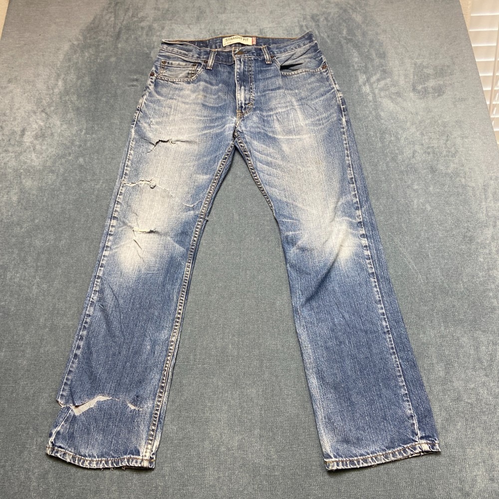 Vintage Levi's 505 Jeans Mens 31x30 Blue Denim Cotton Logo Low Rise Straight Fit